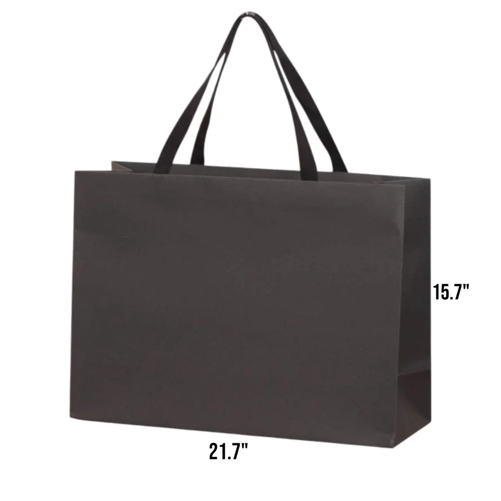 Paperist 6 Pack Large‎ Black Kraft Gift Bags 21.7x15.7x6.1